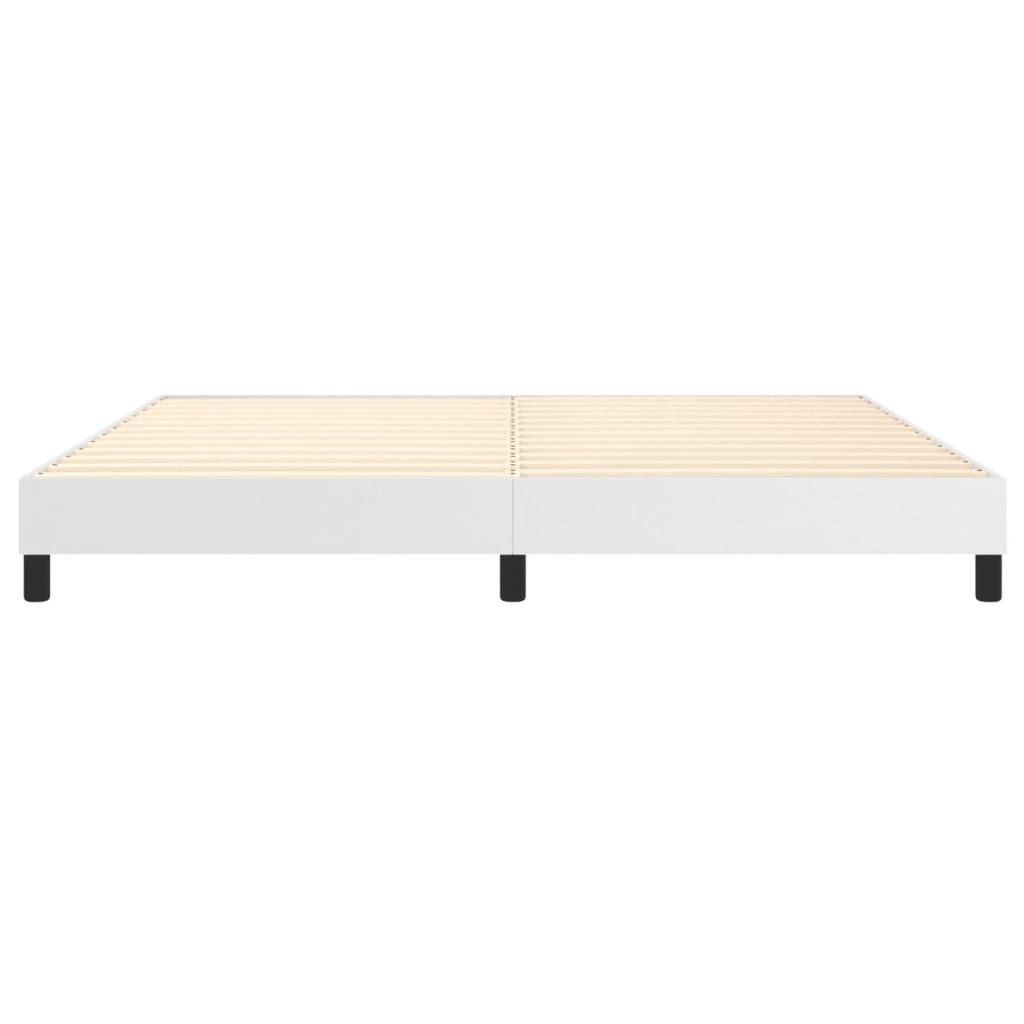 Estrutura de cama 200x200 cm couro artificial branco