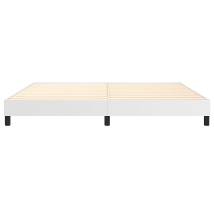 Estrutura de cama 200x200 cm couro artificial branco