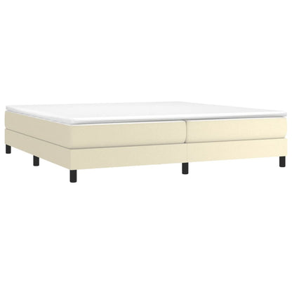 Estrutura de cama 200x200 cm couro artificial cor creme