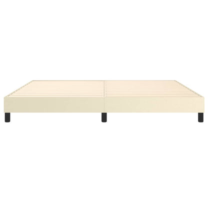 Estrutura de cama 200x200 cm couro artificial cor creme