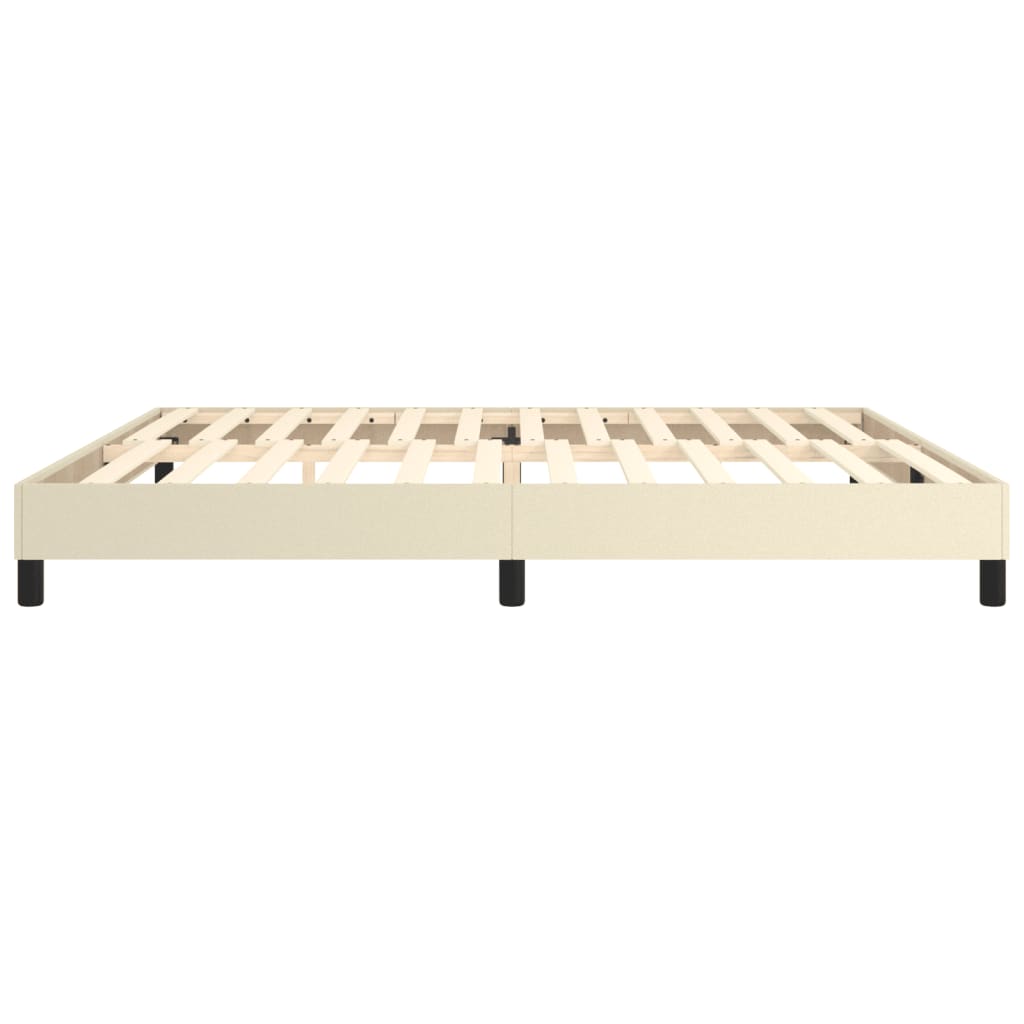 Estrutura de cama 200x200 cm couro artificial cor creme