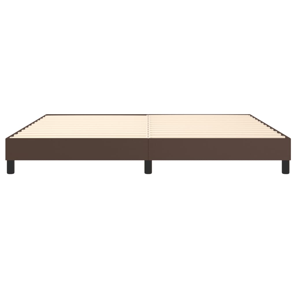 Estrutura de cama 200x200cm couro artificial castanho