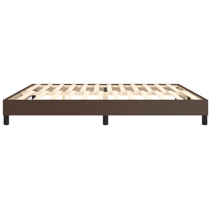 Estrutura de cama 200x200cm couro artificial castanho