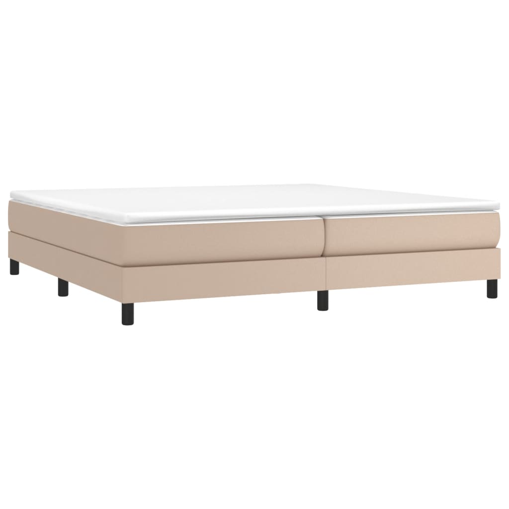 Estrutura de cama 200x200 cm couro artificial cappuccino