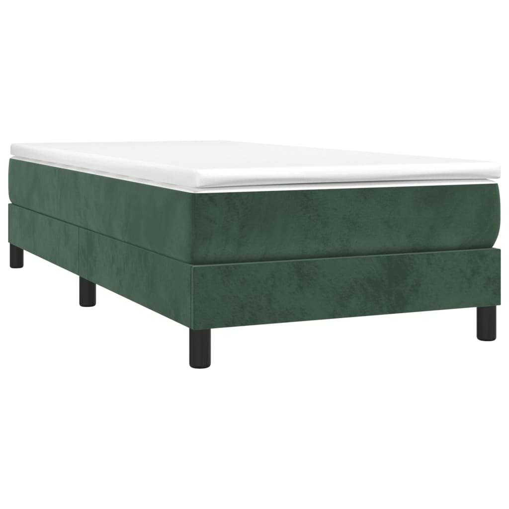 Estrutura de cama 80x200 cm veludo verde-escuro