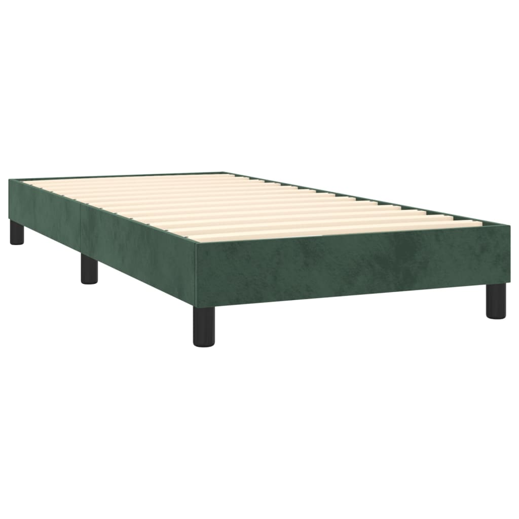 Estrutura de cama 80x200 cm veludo verde-escuro