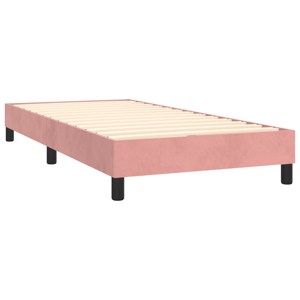 Estrutura de cama 80x200 cm veludo rosa