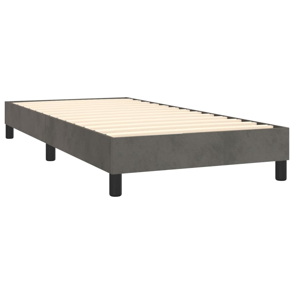 Estrutura de cama 90x190 cm veludo cinzento-escuro