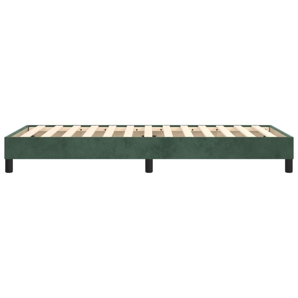 Estrutura de cama 90x190 cm veludo verde-escuro