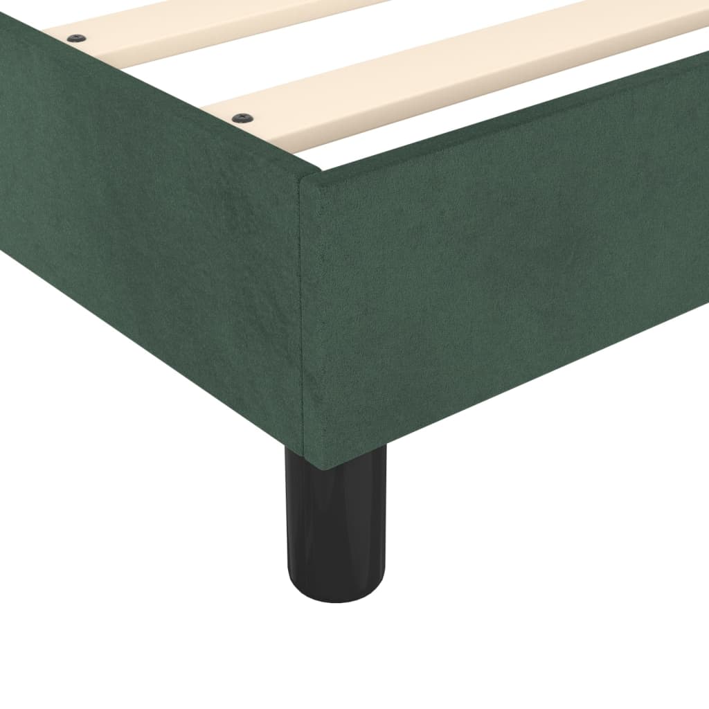 Estrutura de cama 90x190 cm veludo verde-escuro