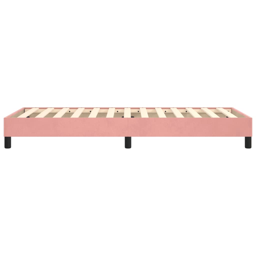 Estrutura de cama 90x190 cm veludo rosa