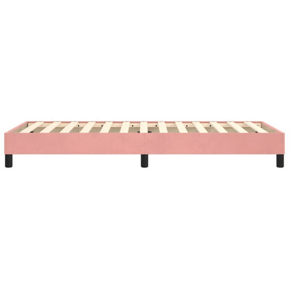 Estrutura de cama 90x190 cm veludo rosa