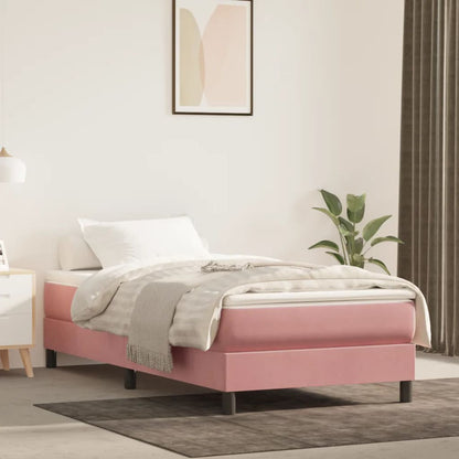 Estrutura de cama 90x190 cm veludo rosa