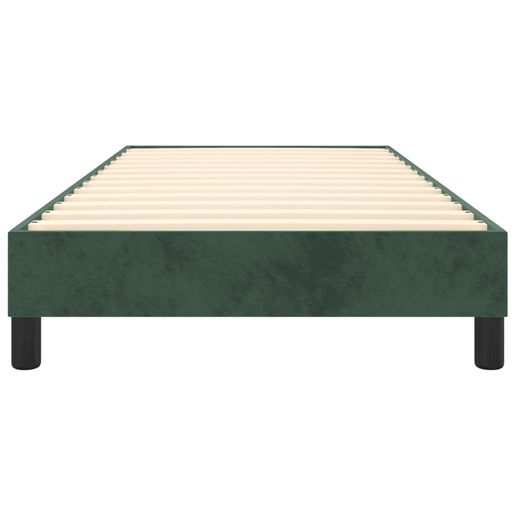 Estrutura de cama 100x200 cm veludo verde-escuro