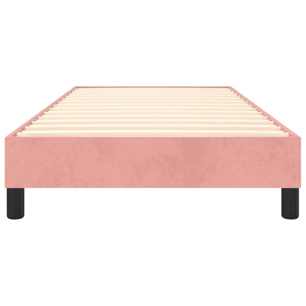 Estrutura de cama 100x200 cm veludo rosa