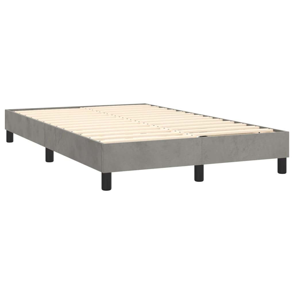 Estrutura de cama 120x200 cm veludo cinzento-claro