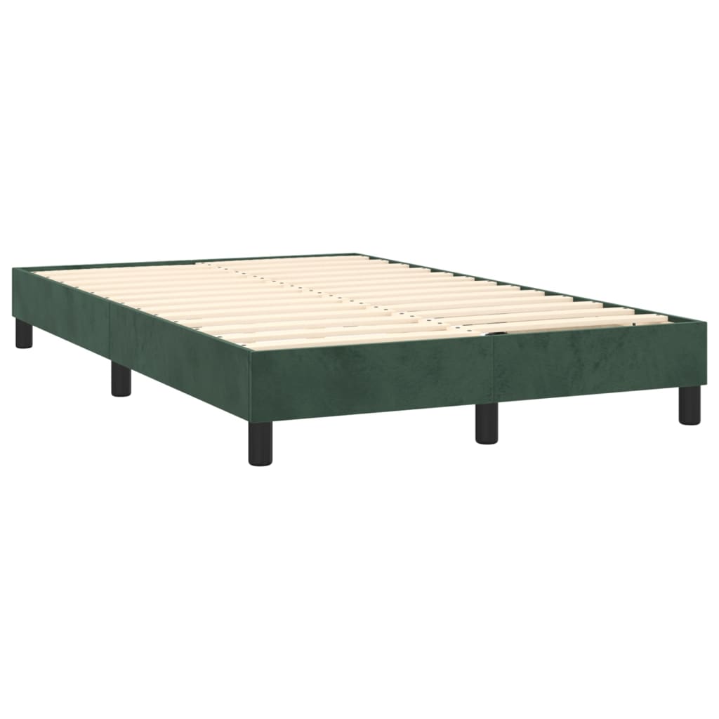 Estrutura de cama 120x200 cm veludo verde-escuro