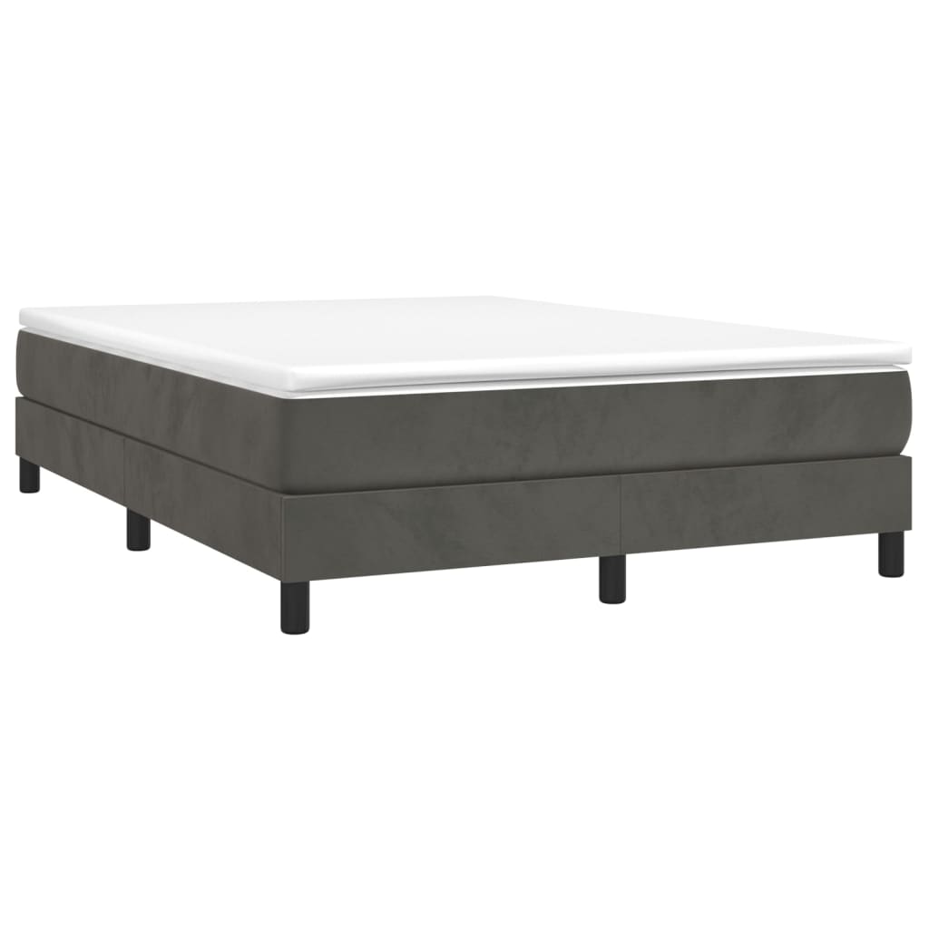 Estrutura de cama 140x190 cm veludo cinzento-escuro