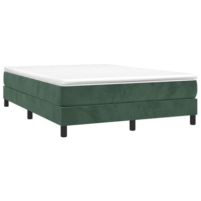 Estrutura de cama com molas 140x190 cm veludo verde-escuro