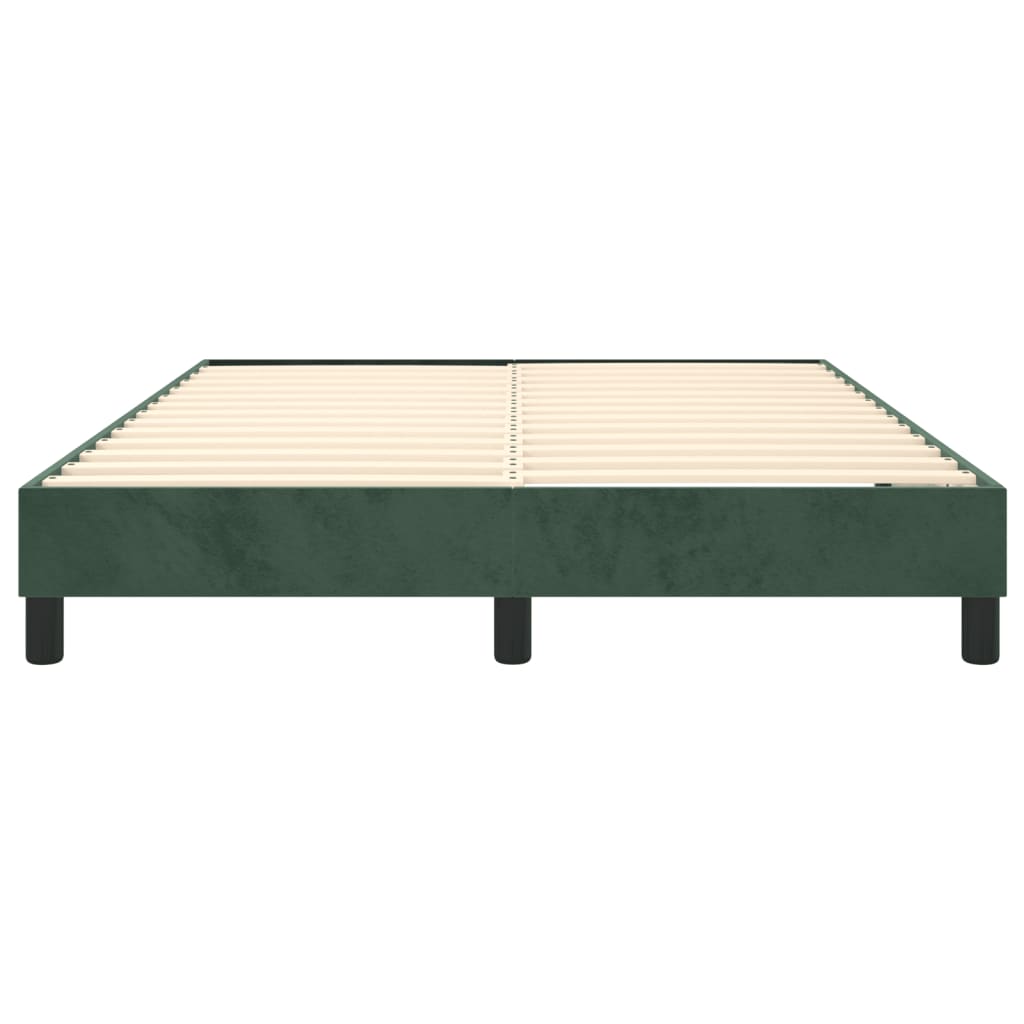 Estrutura de cama com molas 140x190 cm veludo verde-escuro