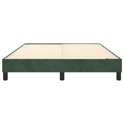 Estrutura de cama com molas 140x190 cm veludo verde-escuro