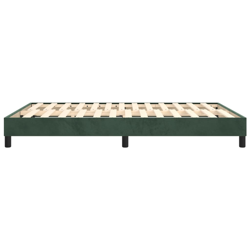 Estrutura de cama com molas 140x190 cm veludo verde-escuro