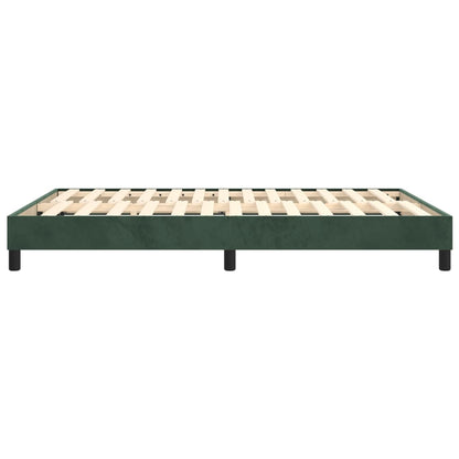 Estrutura de cama com molas 140x190 cm veludo verde-escuro