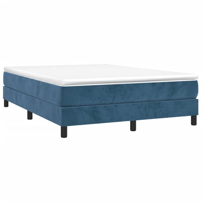 Estrutura de cama 140x190 cm veludo azul-escuro