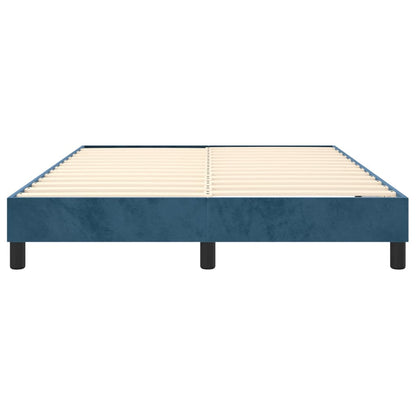 Estrutura de cama 140x190 cm veludo azul-escuro