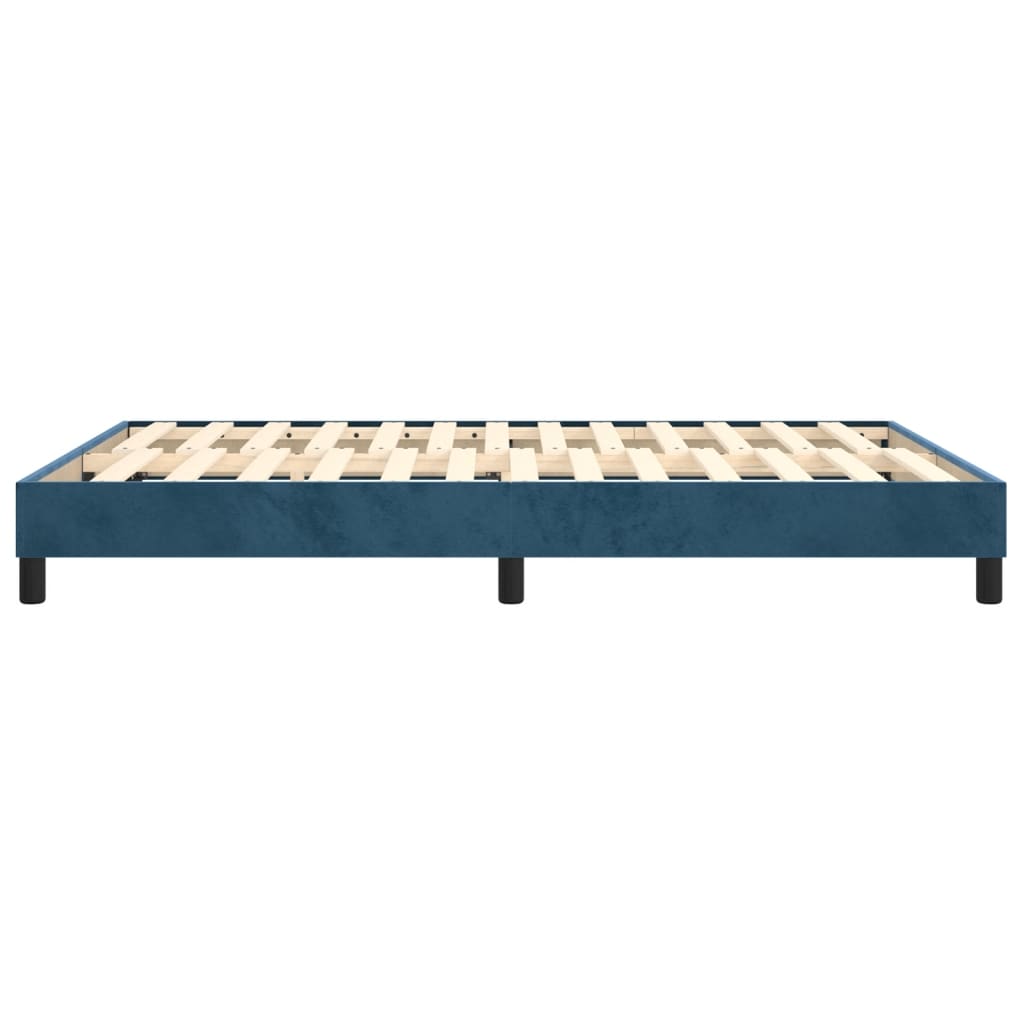 Estrutura de cama 140x190 cm veludo azul-escuro