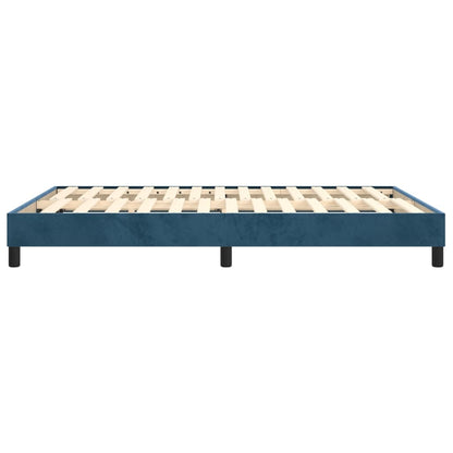 Estrutura de cama 140x190 cm veludo azul-escuro