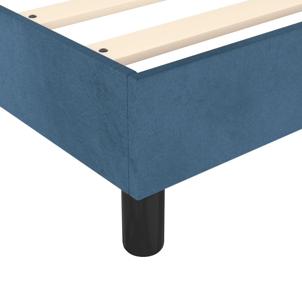 Estrutura de cama 140x190 cm veludo azul-escuro