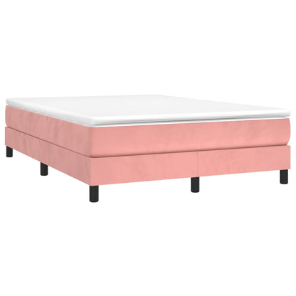 Estrutura de cama 140x190 cm veludo rosa