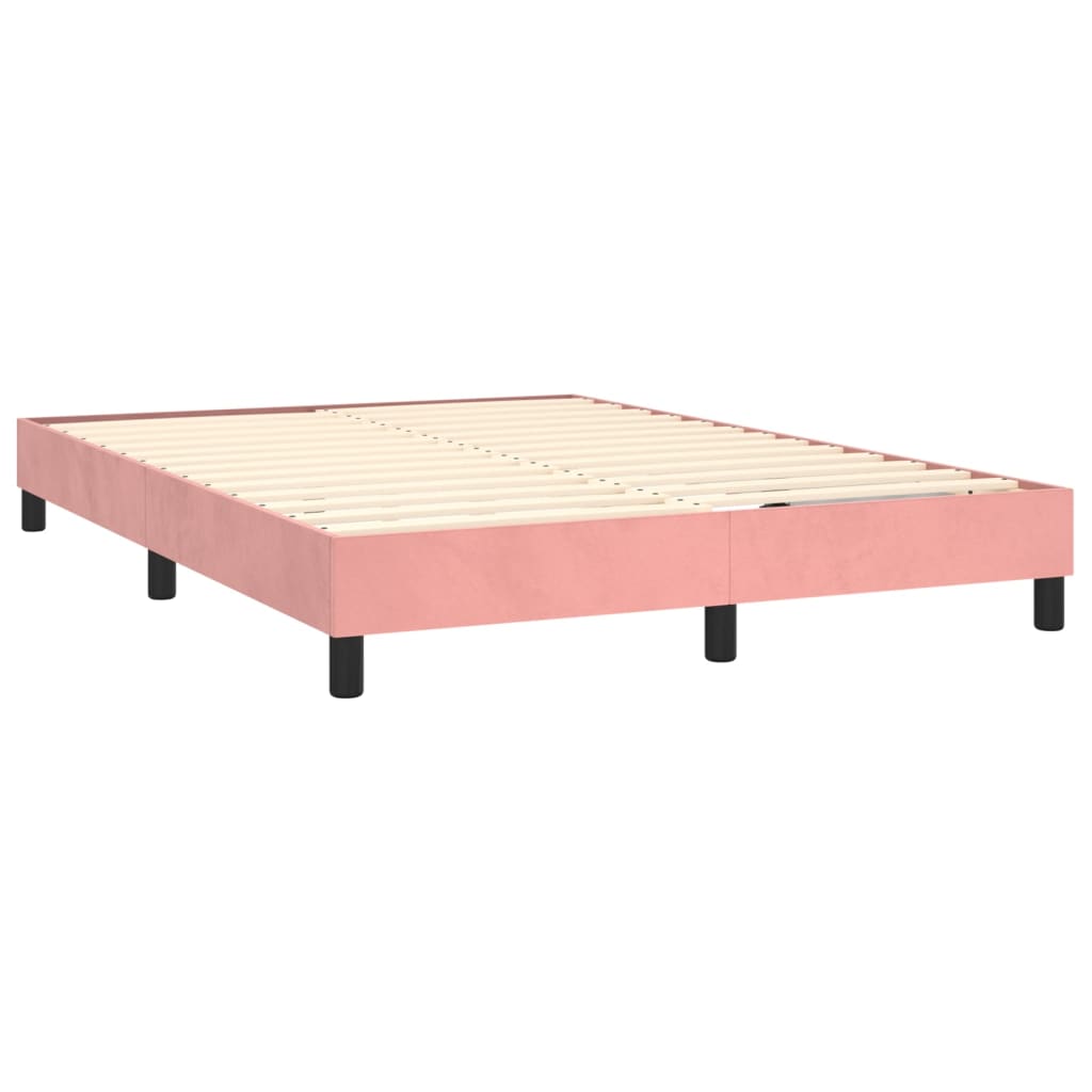 Estrutura de cama 140x190 cm veludo rosa