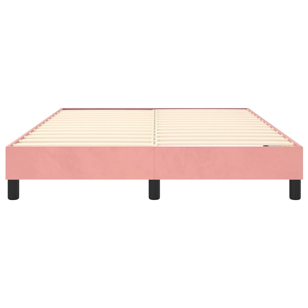 Estrutura de cama 140x190 cm veludo rosa