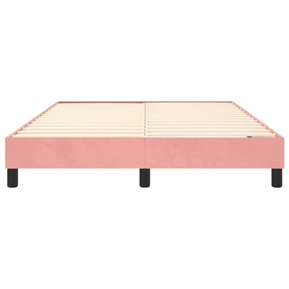 Estrutura de cama 140x190 cm veludo rosa