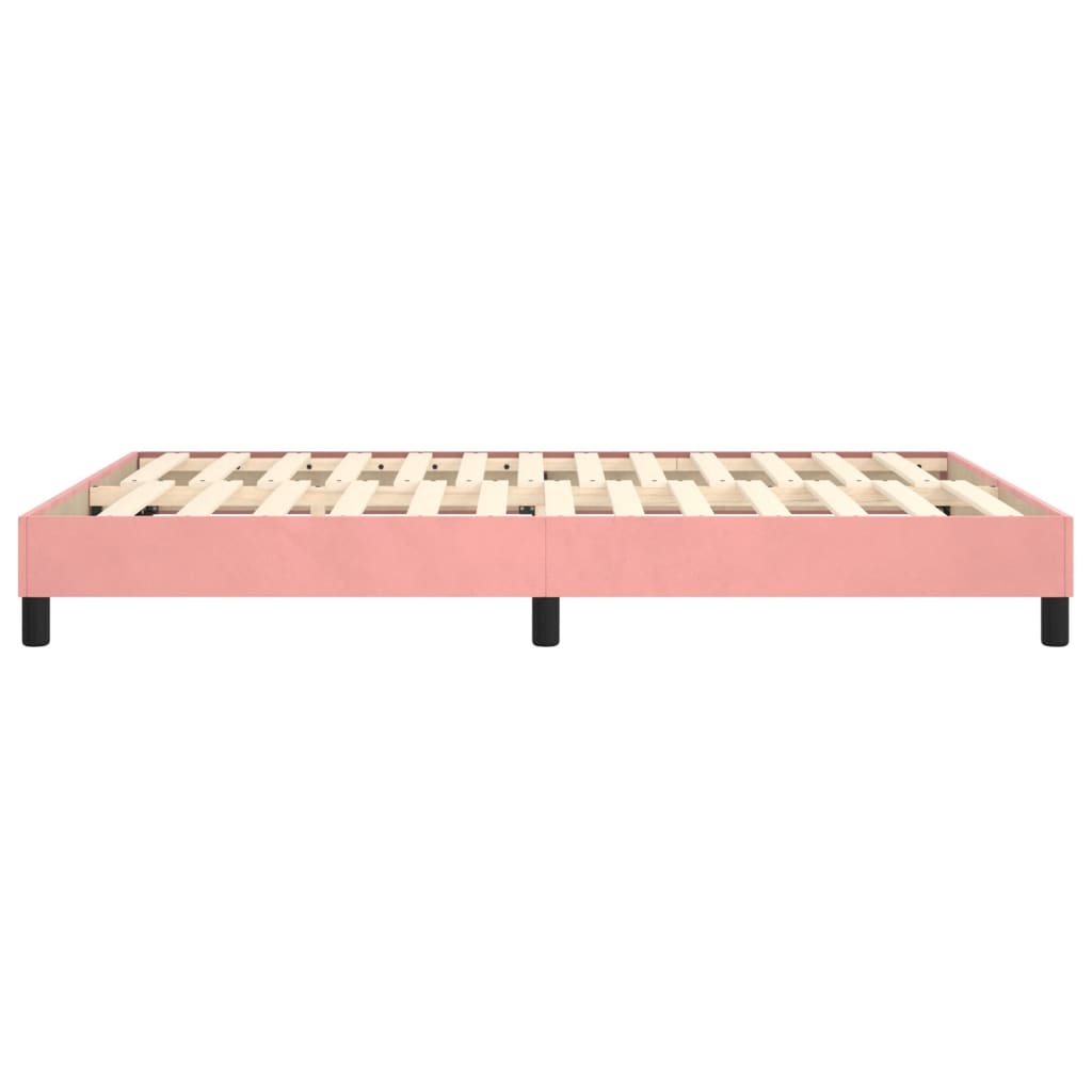 Estrutura de cama 140x190 cm veludo rosa