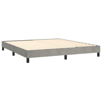 Estrutura de cama 160x200 cm veludo cinzento-claro