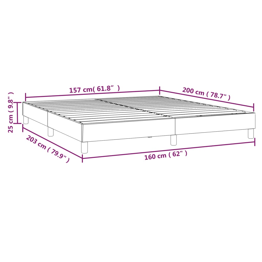 Estrutura de cama 160x200 cm veludo cinzento-claro