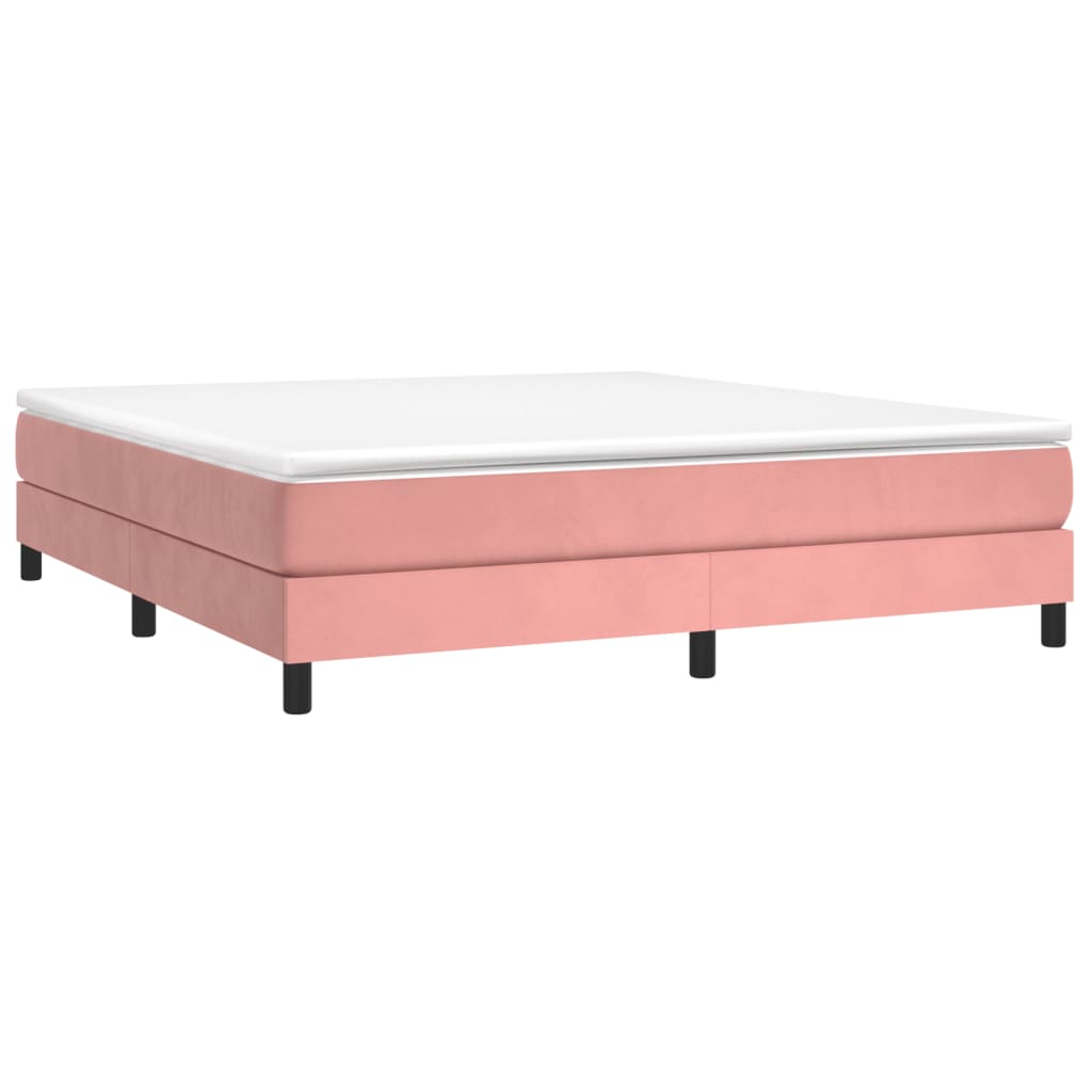 Estrutura de cama 180x200 cm veludo rosa