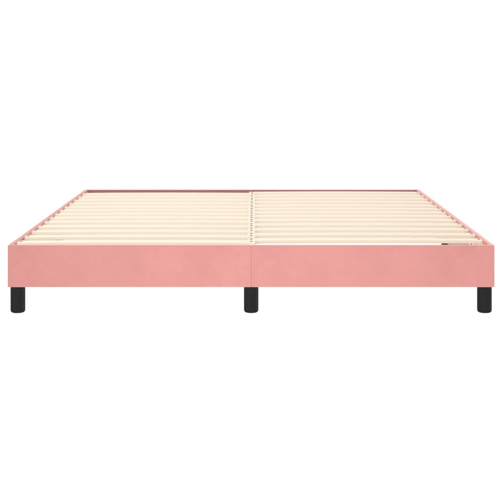 Estrutura de cama 180x200 cm veludo rosa