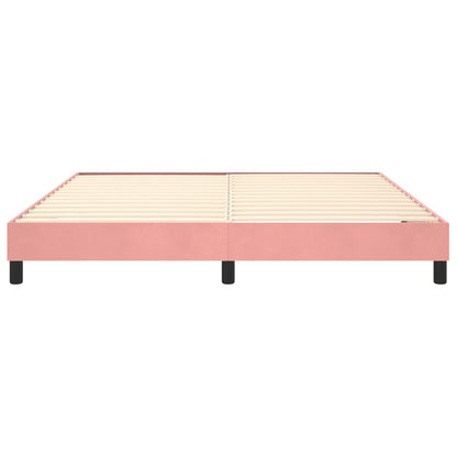 Estrutura de cama 180x200 cm veludo rosa