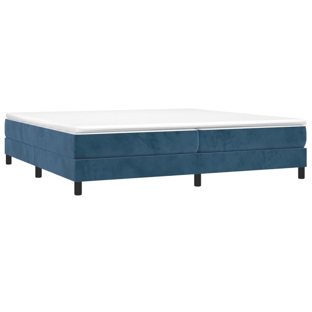 Estrutura de cama 200x200 cm veludo azul-escuro