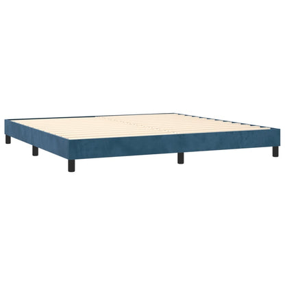 Estrutura de cama 200x200 cm veludo azul-escuro