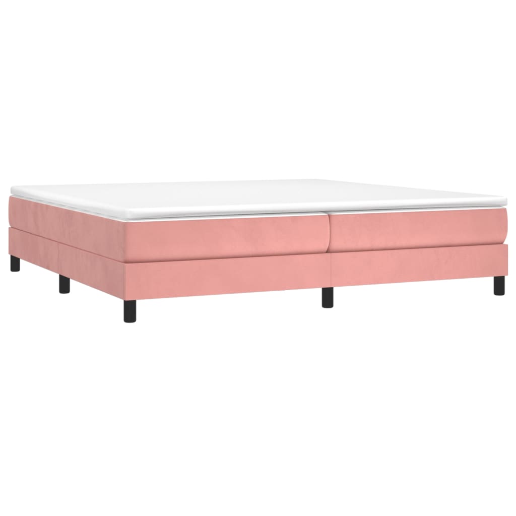 Estrutura de cama 200x200 cm veludo rosa