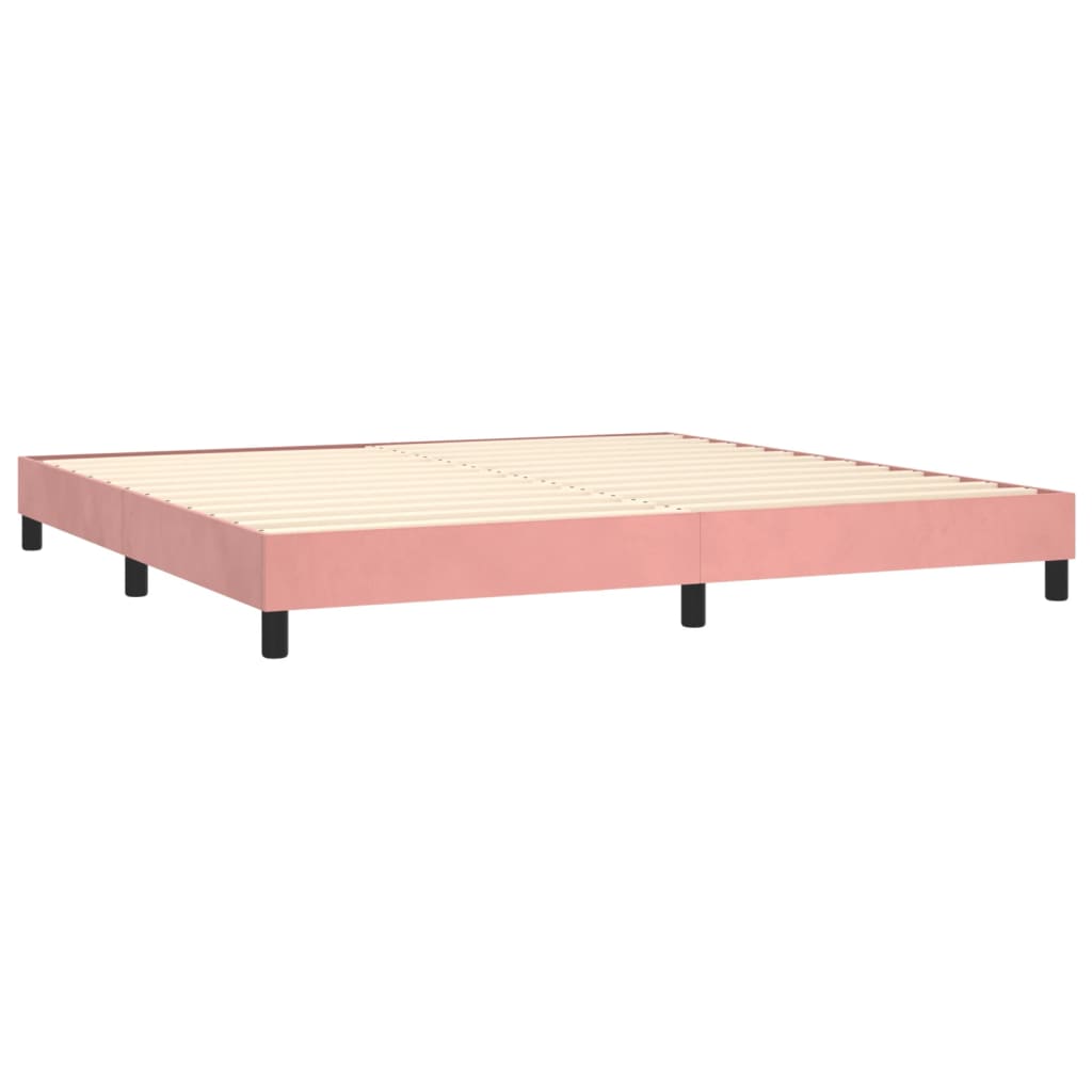 Estrutura de cama 200x200 cm veludo rosa