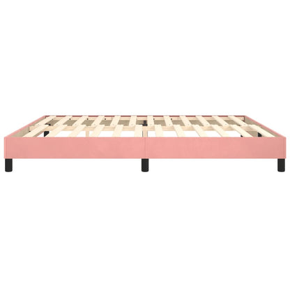 Estrutura de cama 200x200 cm veludo rosa