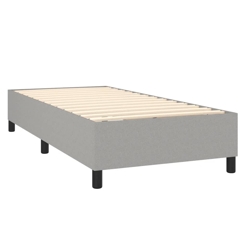 Estrutura de cama com molas 80x200 cm tecido cinza-claro