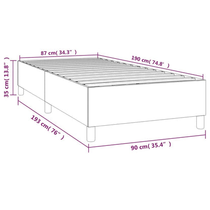 Estrutura de cama com molas 90x190 cm tecido cinza-claro