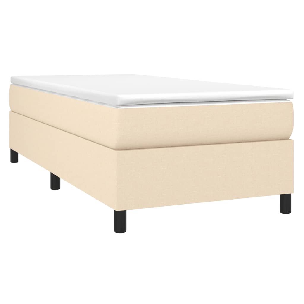 Estrutura de cama 90x190 cm tecido cor creme